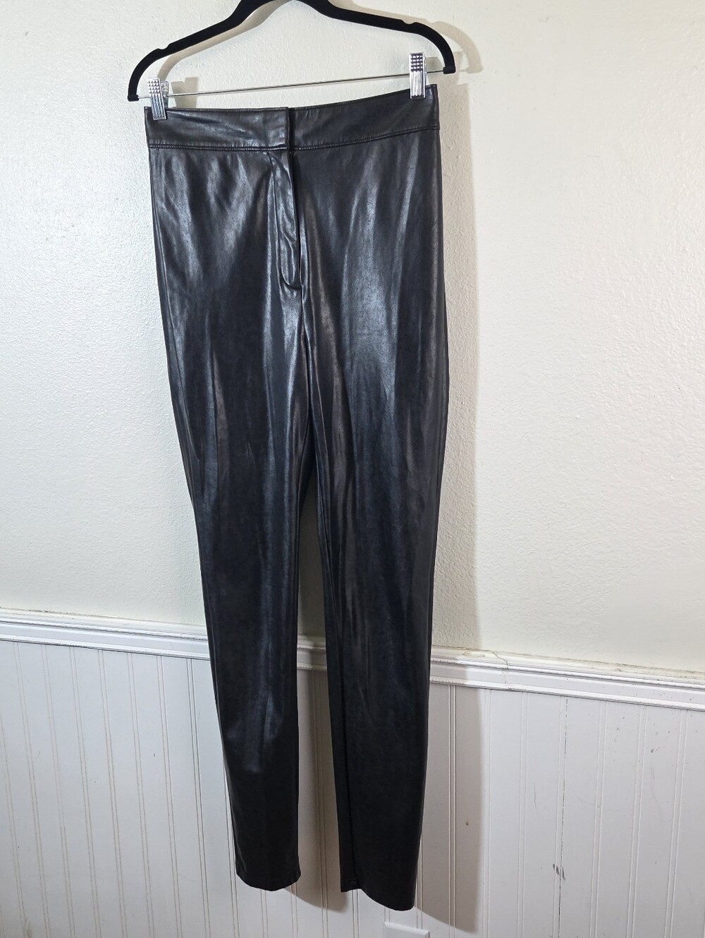 Babaton Aritzia Black Faux Leather Skinny Leggings Womens Size 8 Vegan Chic
